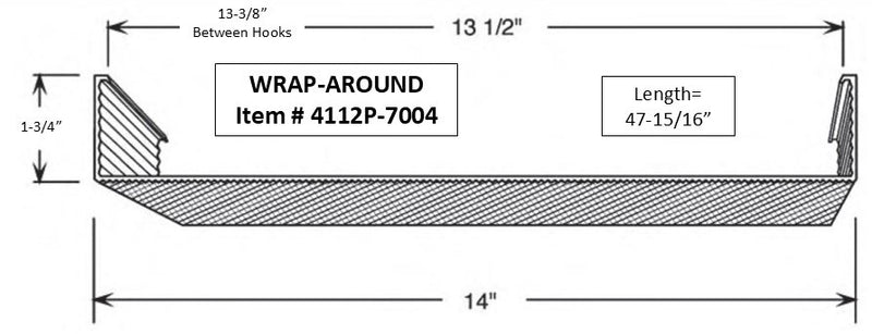 4' Wrap Around Lens 14in. Wide x 1-3/4"in. High