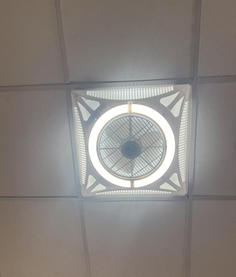 2'x 2' Ceiling Tile Fan/LED Light with Remote