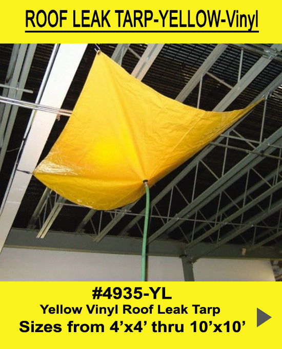 Yellow Heavy Duty Leak Tarp - 1800ceiling