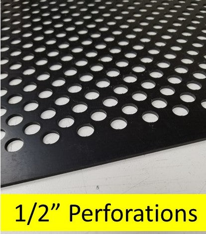 2'x4' Black Plastic Perforated tile, .5in. Perforations