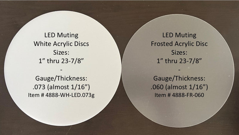 LED Muting White Acrylic Disc, .073" gauge - 1800ceiling